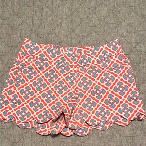 Crown & Ivy Women's Coral and Blue Patterned Shorts